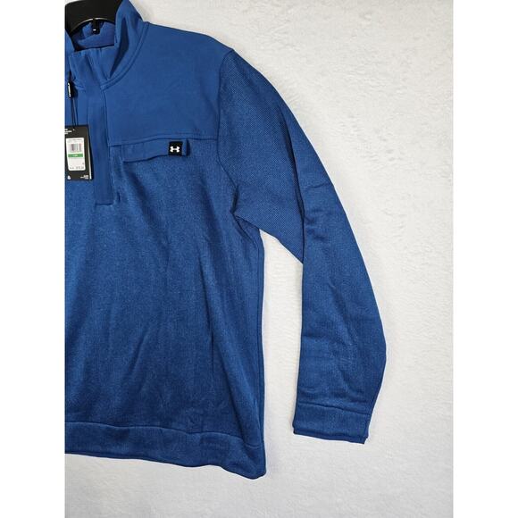 Under Armour Storm Mens Golf Sweater Blue 1/4 Zip Fleece Sweatshirt Sz L NWT - Picture 11 of 16